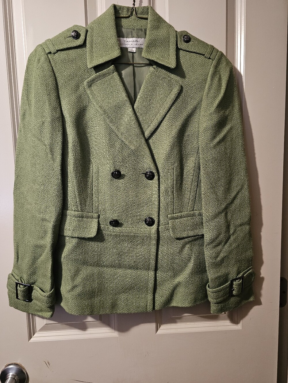 Tahari ASL Green Blazer Size 6